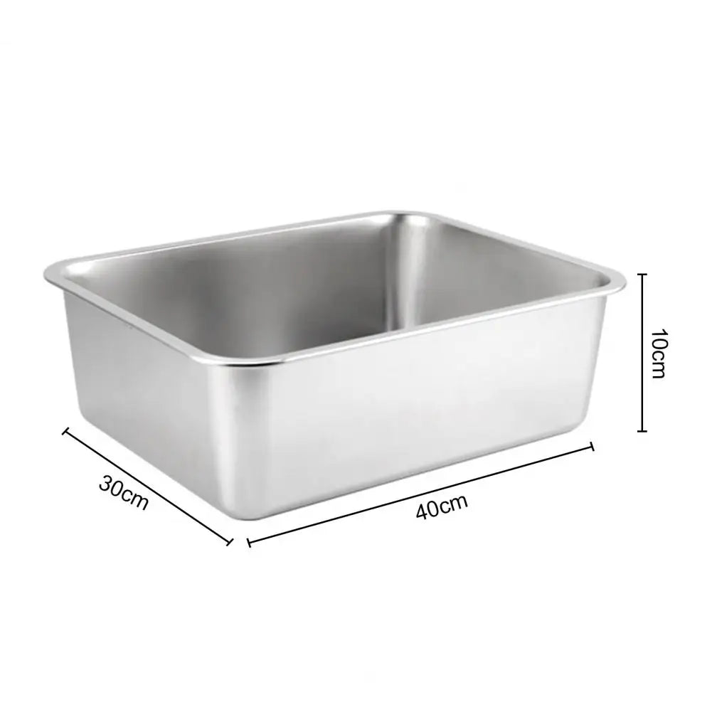 Large Space Litter Tray Durable Stainless Steel Cat Litter Box Spacious Low Entry Design for Easy Access Pet Accessories