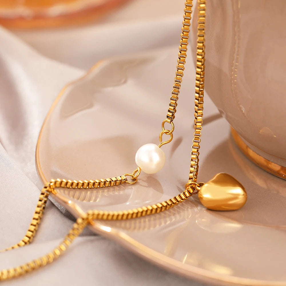 Baroque Imitation Pearl Chains Light Bracelet