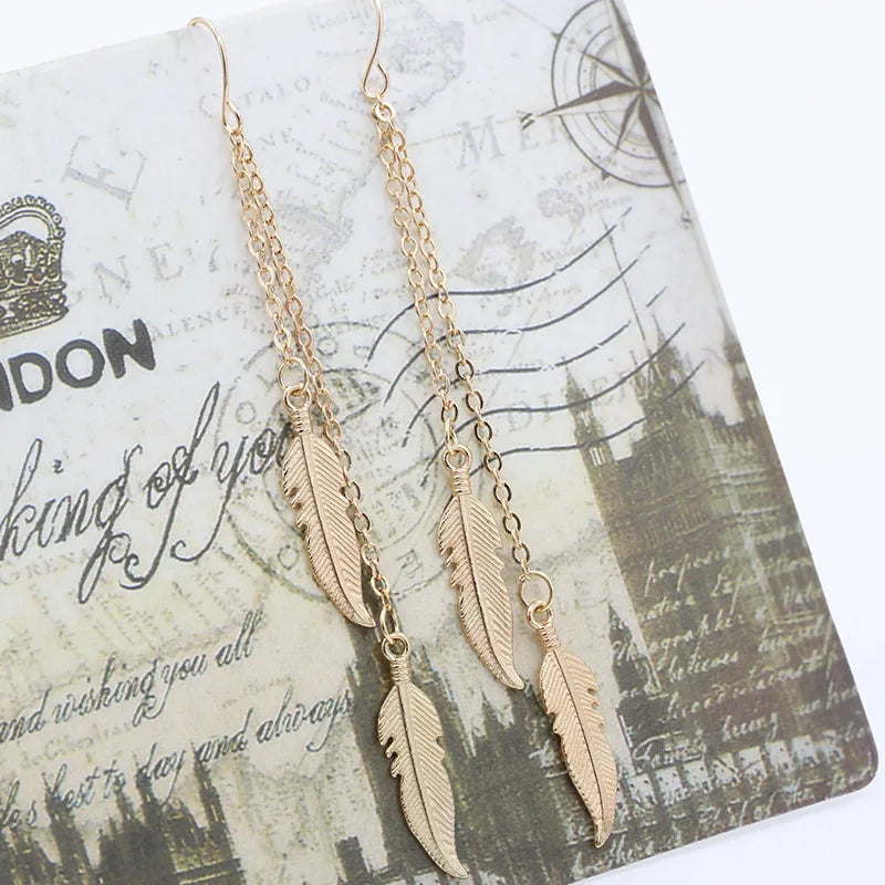 Women Long Tassel Dangle Earrings