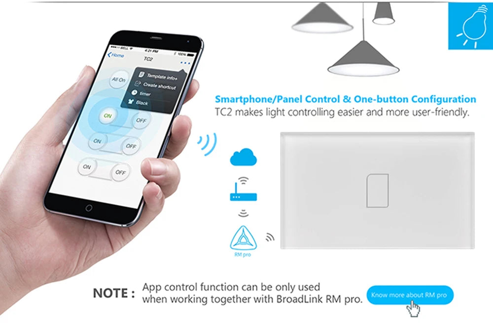 Broadlink TC2S WiFi Smart Light Switch