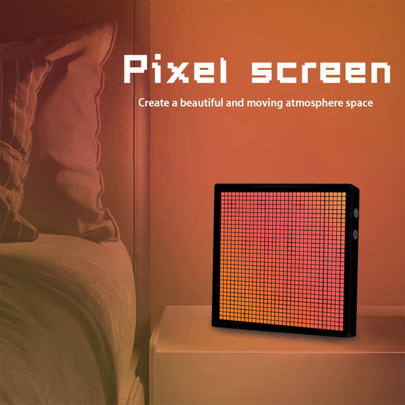 LED Matrix Pixel Display Smart Screen APP Control Programmable Night Light Digital Pixel Photo Frame Game Room Decor Table Lamp