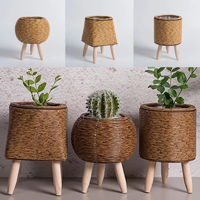 Nordic Flower Shelf Imitation Rattan Flower