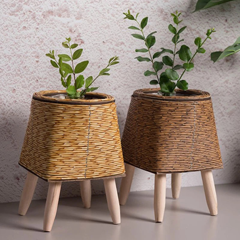 Nordic Flower Shelf Imitation Rattan Flower