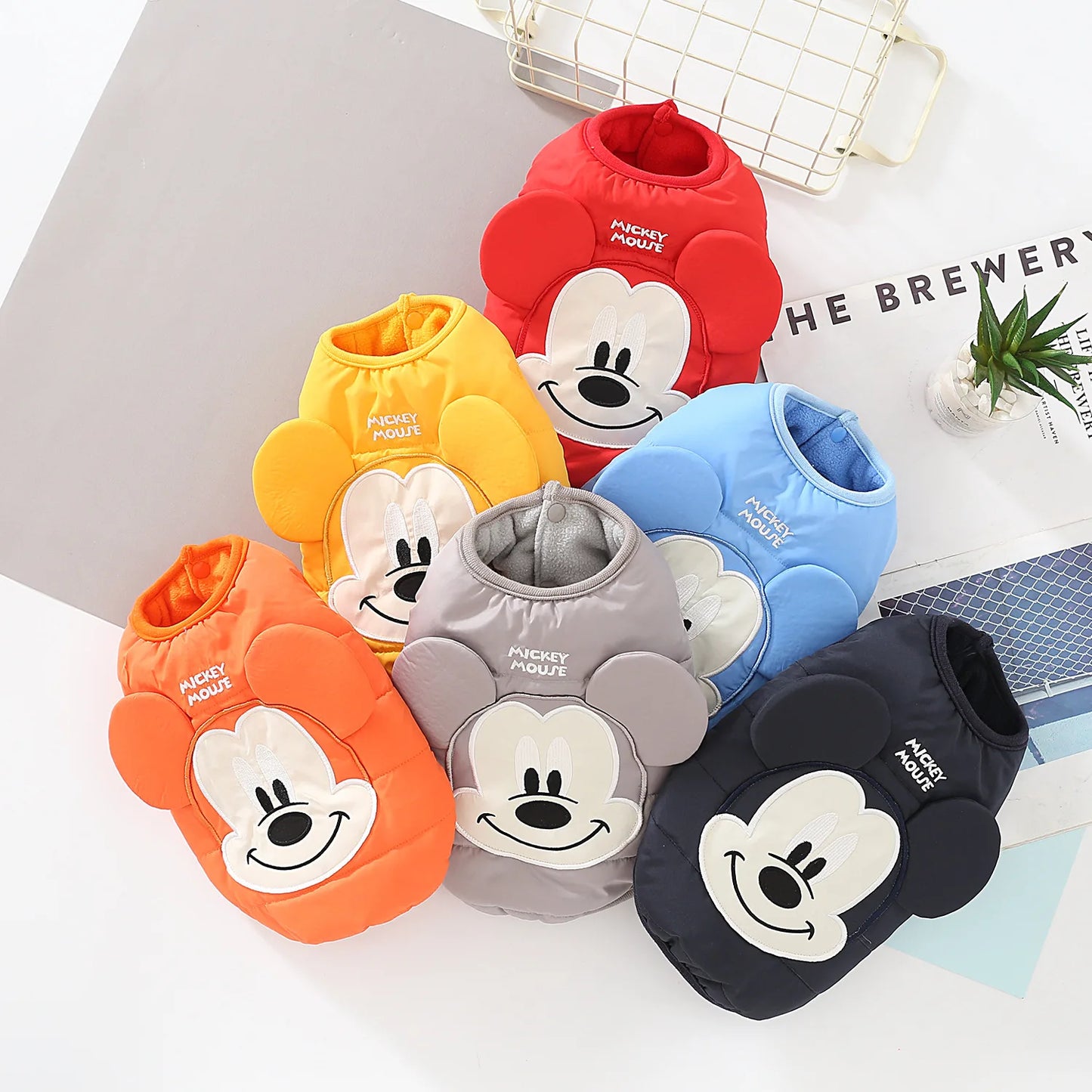 Disney Mickey Mouse 3d Pattern Dog Clothes Fashion Outdoor Pet Jacket Cartoon Dog Cat T-shirt Small  Medium Dog French Bulldog