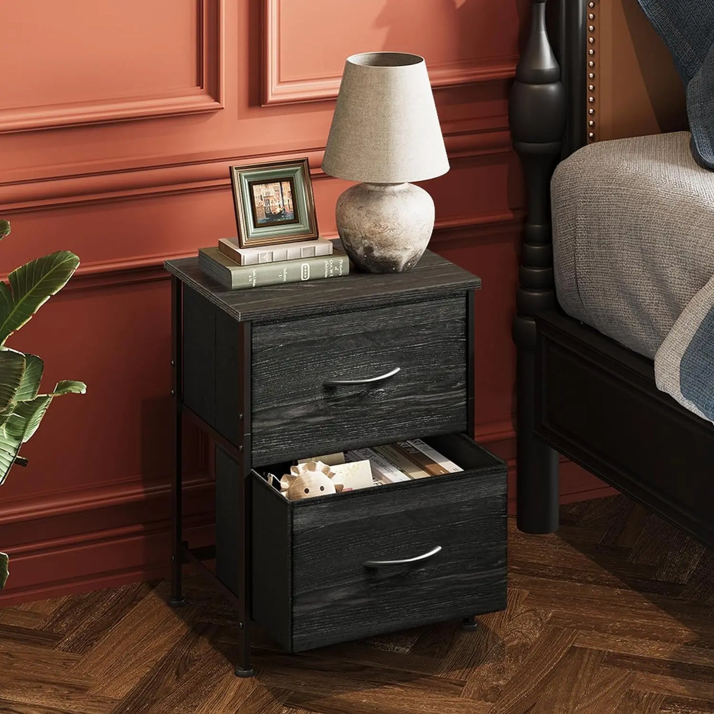 Nightstand 2 Drawer Dresser for Bedroom