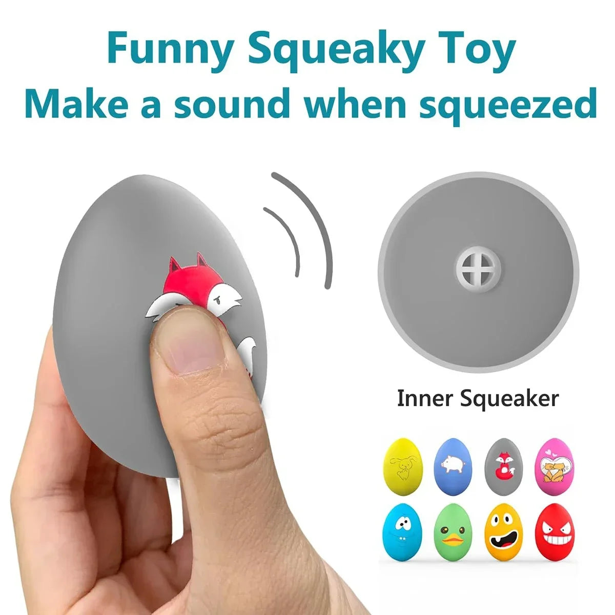 Bouncy Egg Dog Toy with Squeaker