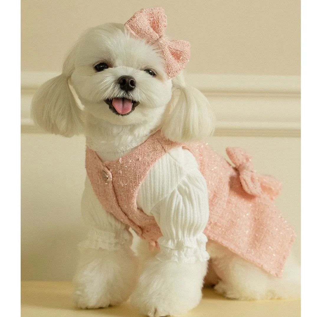 INS Spring Dog Black Dress Flash Sleeveless Dress Coat Dog Cat Pet Clothes Dog Clothes Puppy Clothes Dog Dresses for Small Dogs