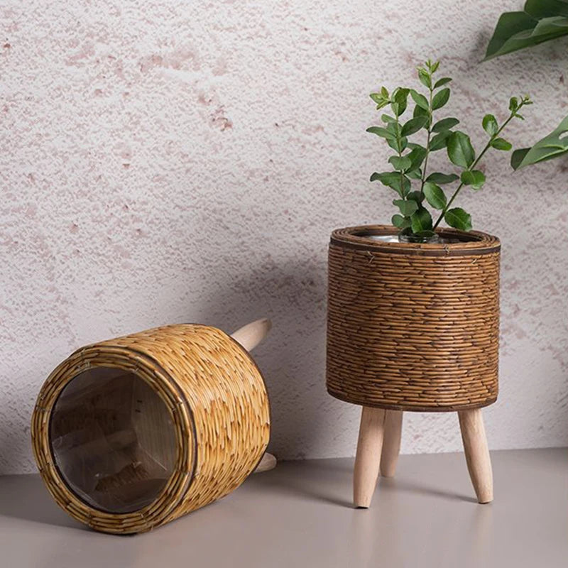 Nordic Flower Shelf Imitation Rattan Flower