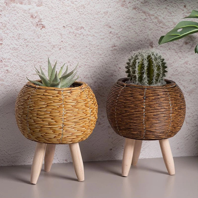 Nordic Flower Shelf Imitation Rattan Flower