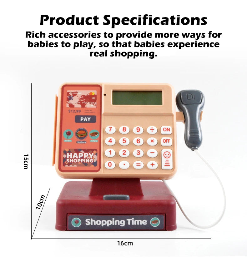 Cashier Toys Kids Cash Register Pretend Play Puzzle Play Toy