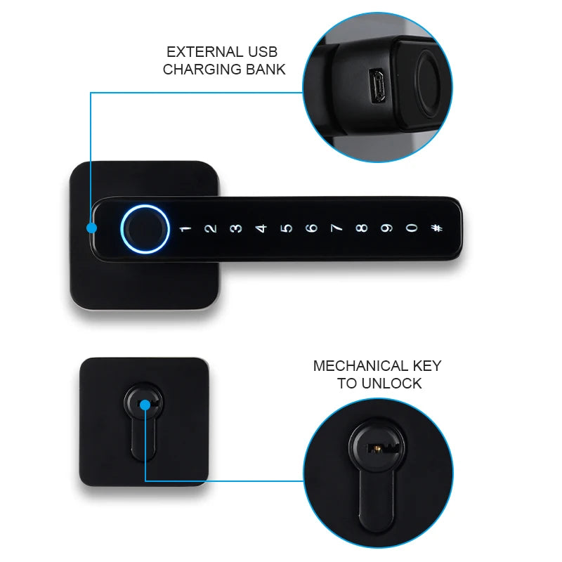 WiFi Biometric Fingerprint Password Smart Door Lock