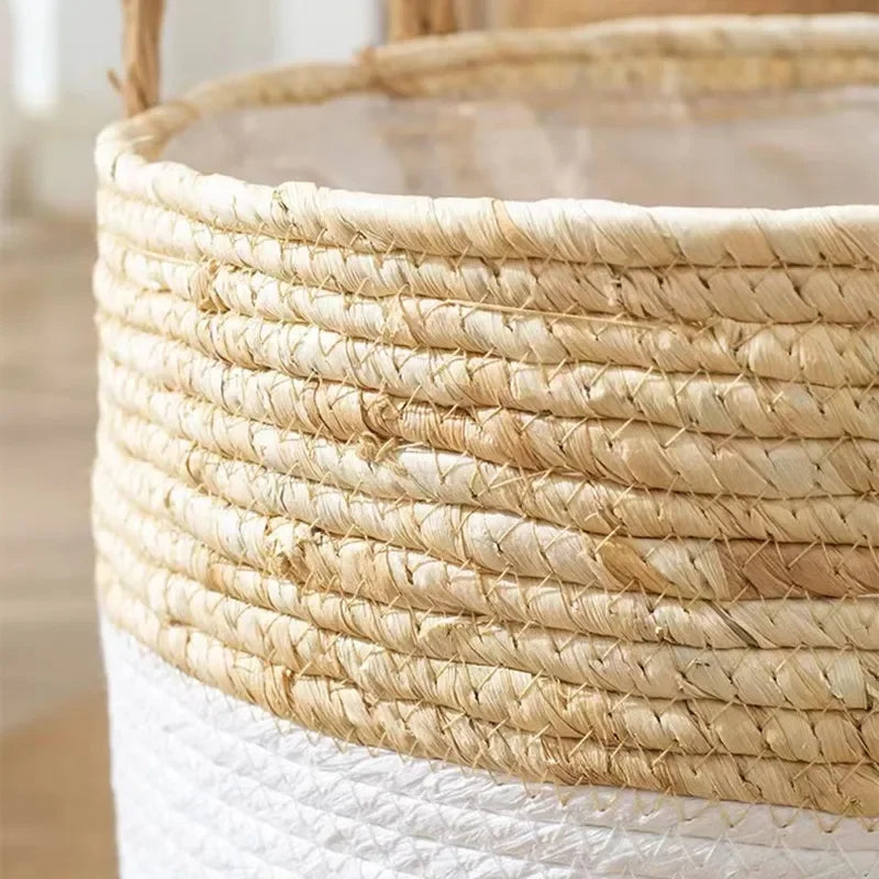 Fancy  Natural Planter Basket Wicker Flower Pot Home Decor Garden Bamboo Seagrass Storage Baskets Toy Holders