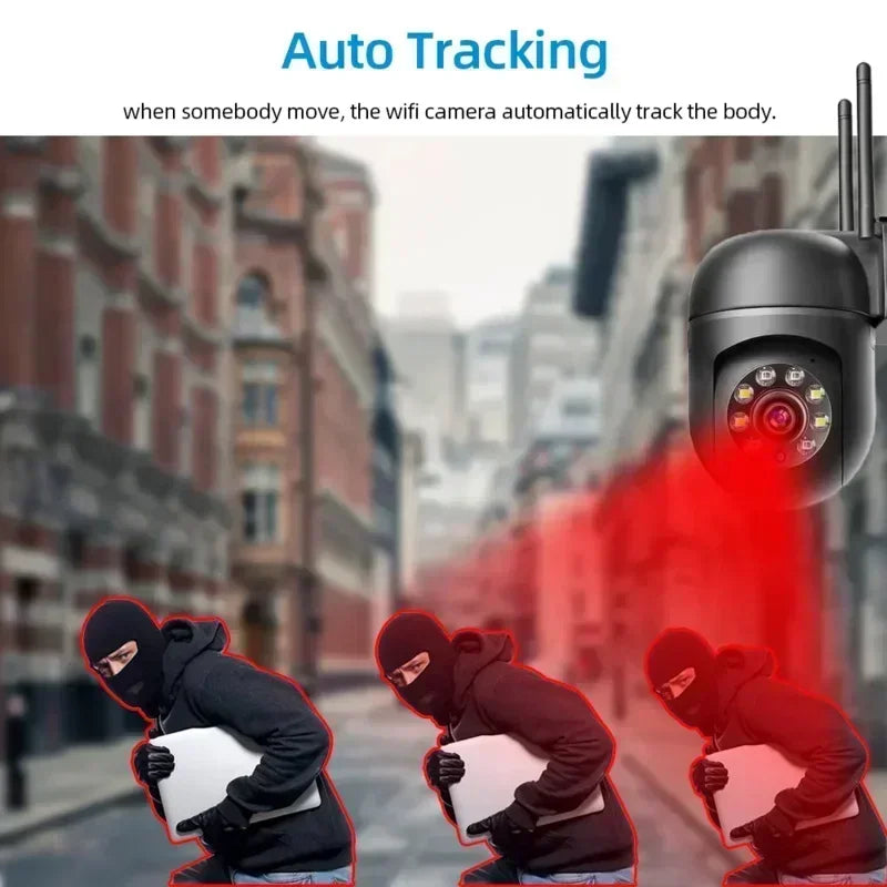 WJG Outdoor WiFi Security Camera, 5G, Auto-Tracking, Night Vision